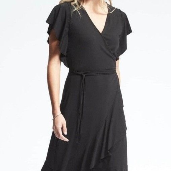 flowy flounce wrap gown